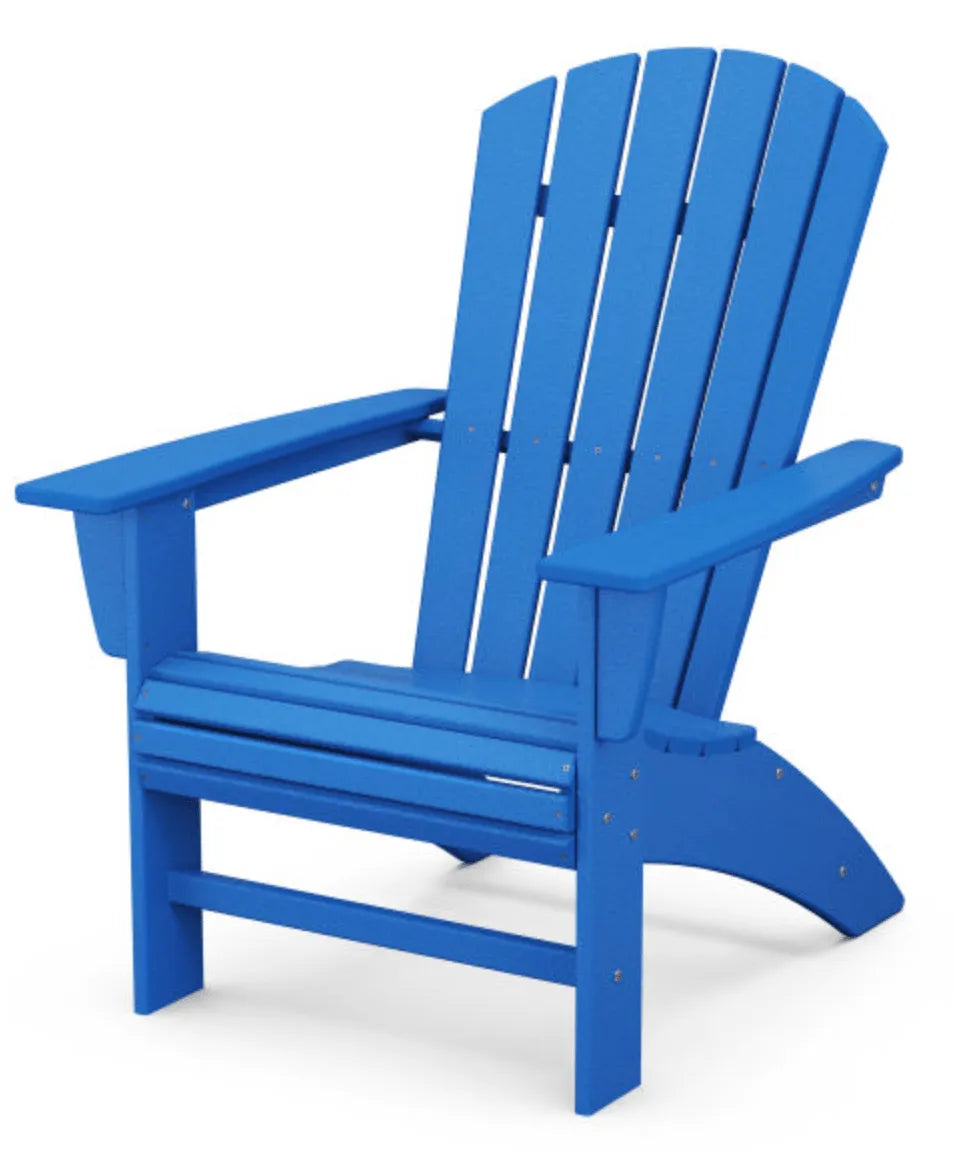 Pacific Blue Nautical Curveback Poly Adirondack Chair