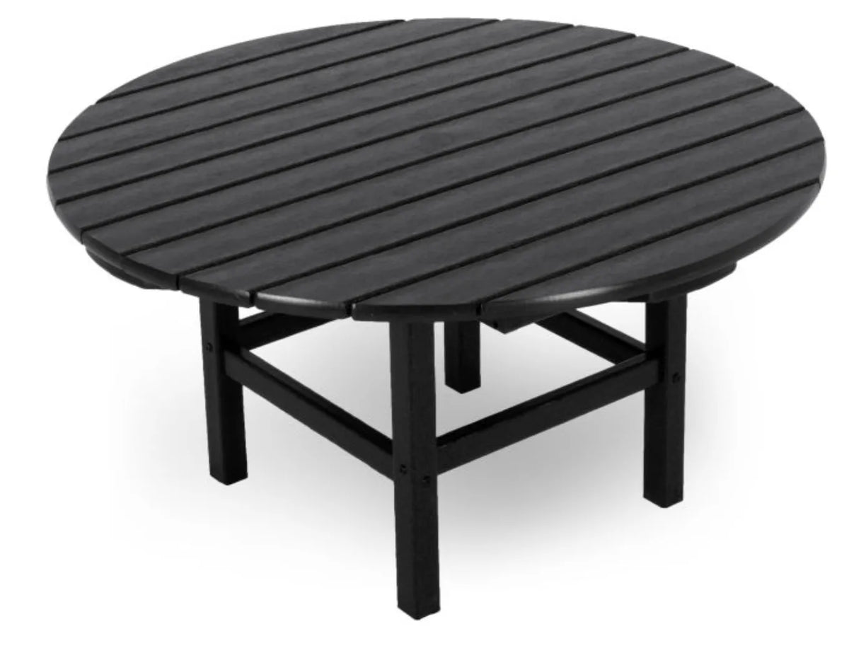 Polywood Patio Furniture Black POLYWOOD® Round 37&quot; Conversation Table