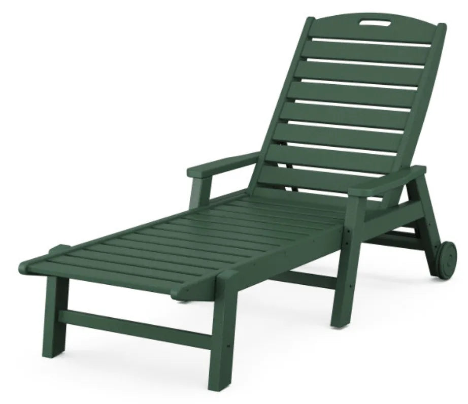 Polywood Patio Furniture Green POLYWOOD® Nautical Chaise with Arms &amp; Wheels
