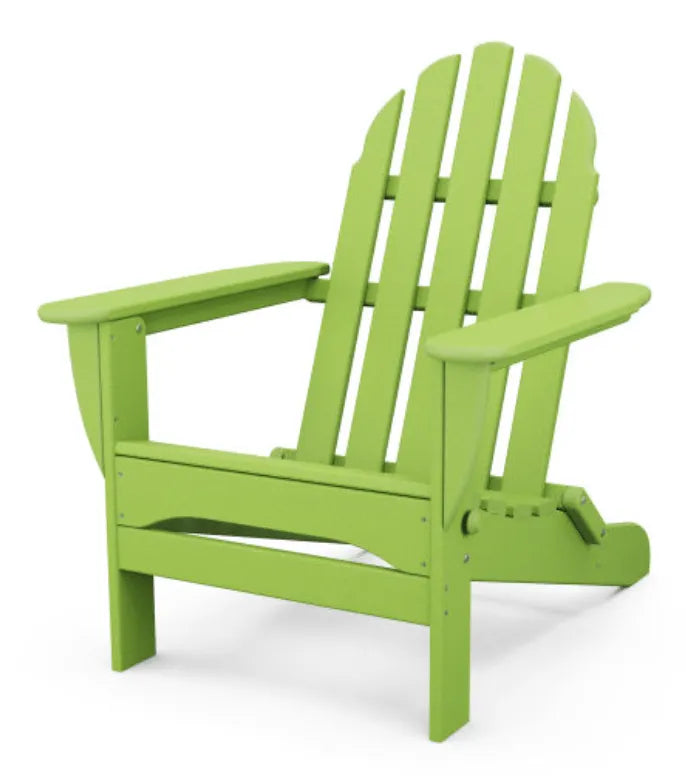 Poly Wood Classic Folding Lime Green Poly Adirondack Chair