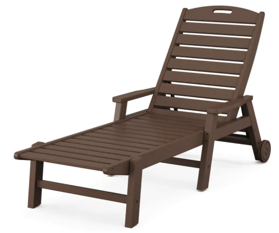 Polywood Patio Furniture Mahogany POLYWOOD® Nautical Chaise with Arms &amp; Wheels