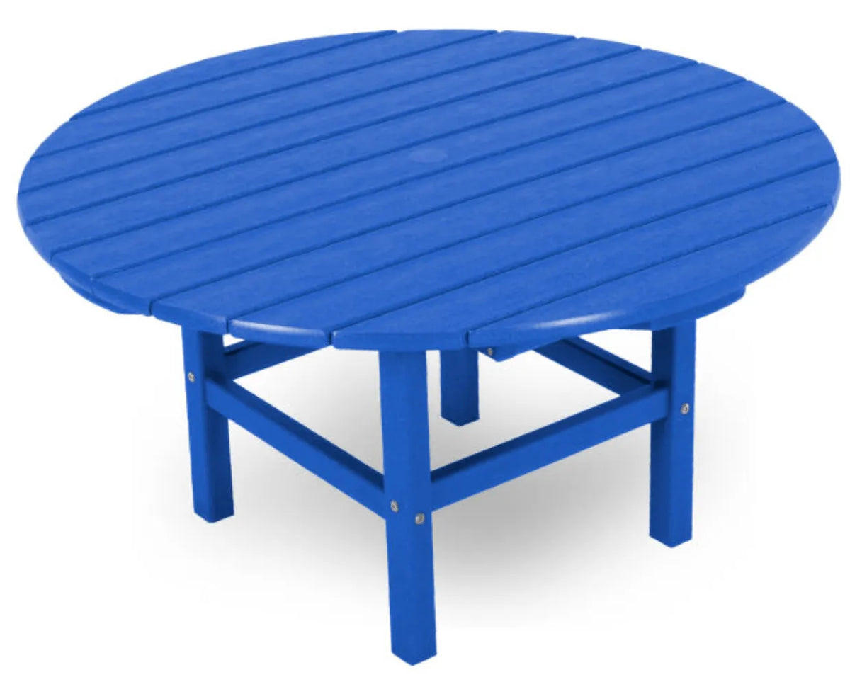Polywood Patio Furniture Pacific Blue POLYWOOD® Round 37&quot; Conversation Table