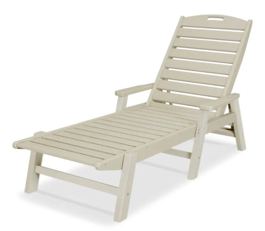 Polywood Patio Furniture Sand POLYWOOD® Nautical Chaise with Arms