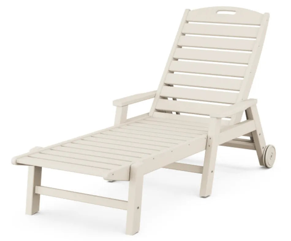 Polywood Patio Furniture Sand POLYWOOD® Nautical Chaise with Arms &amp; Wheels