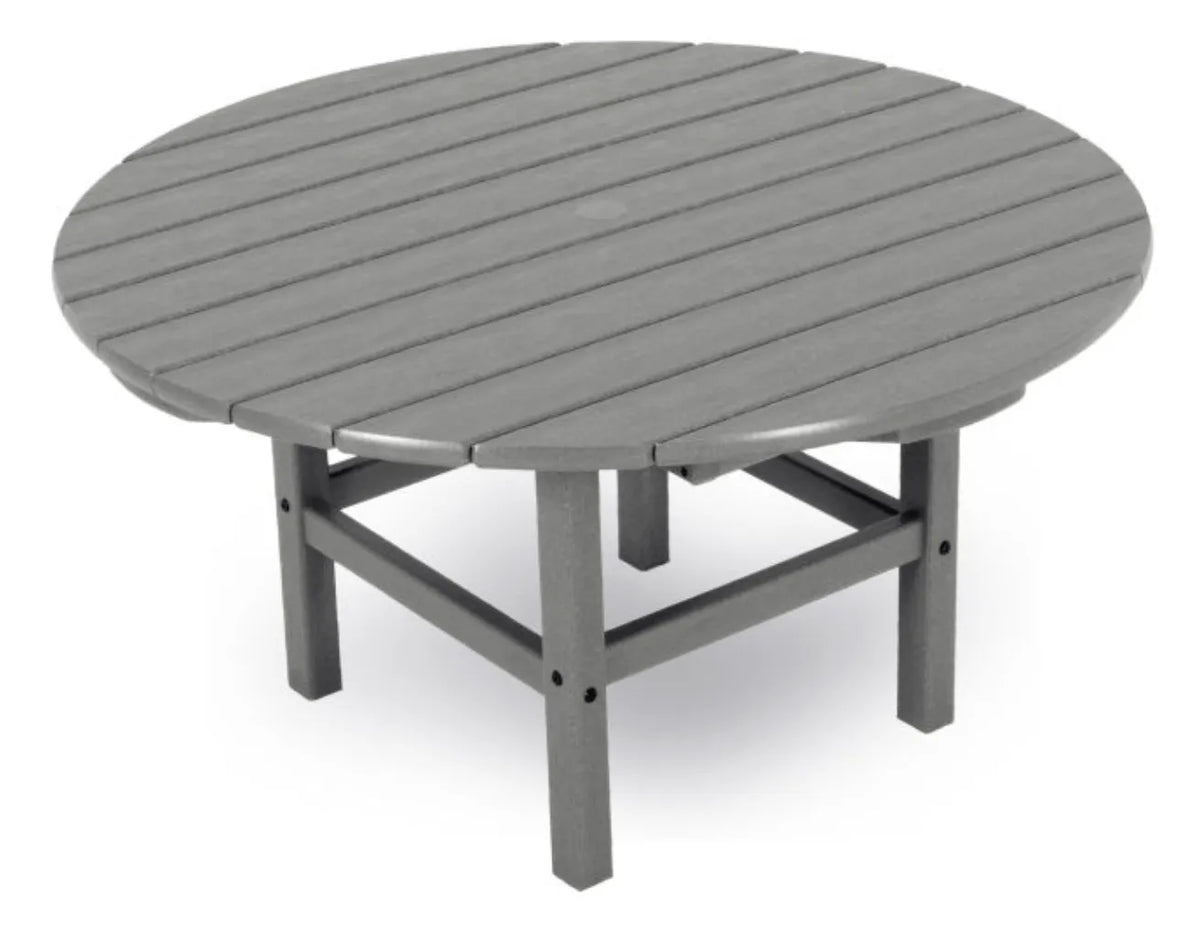 Polywood Patio Furniture Slate Grey POLYWOOD® Round 37&quot; Conversation Table