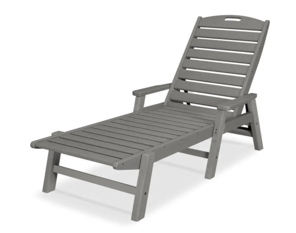 Polywood Patio Furniture Slate Grey POLYWOOD® Nautical Chaise with Arms