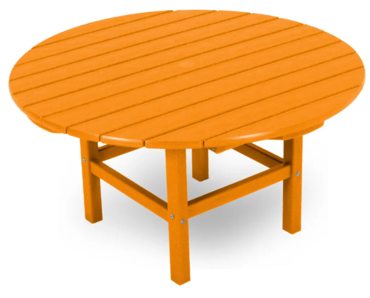 Polywood Patio Furniture Tangerine POLYWOOD® Round 37&quot; Conversation Table