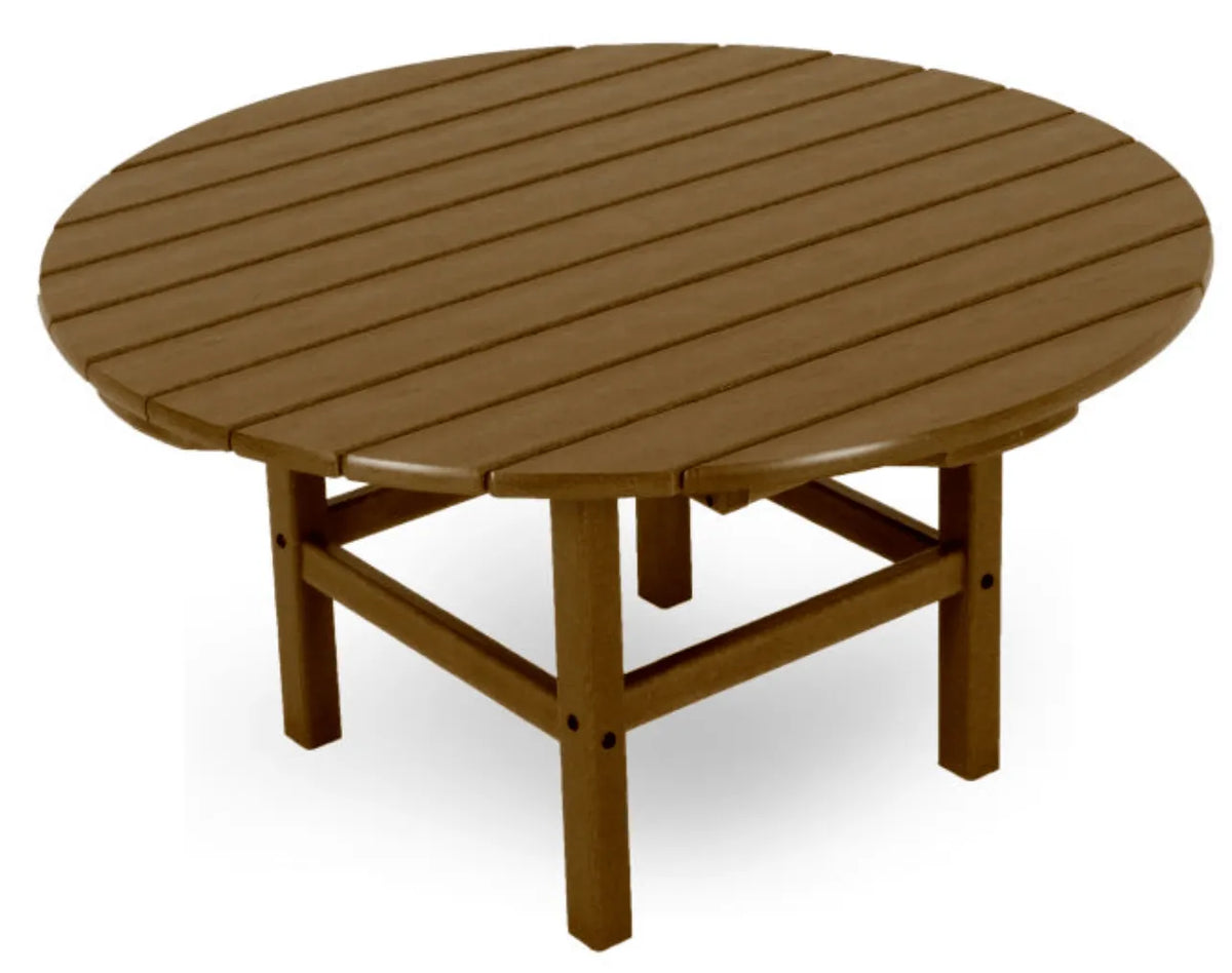 Polywood Patio Furniture Teak POLYWOOD® Round 37&quot; Conversation Table