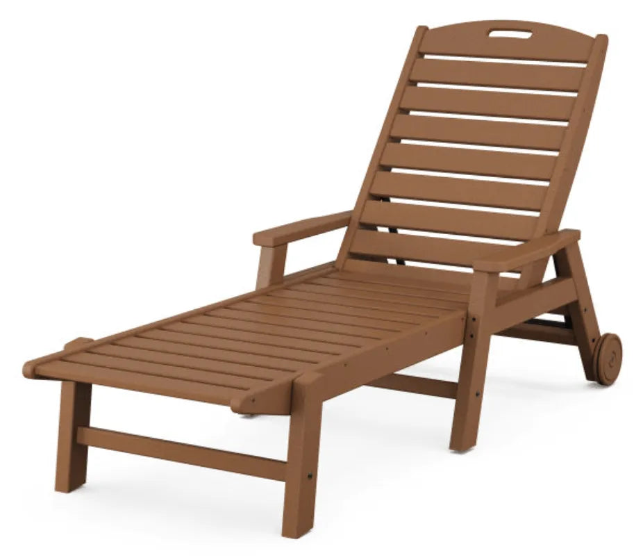 Polywood Patio Furniture Teak POLYWOOD® Nautical Chaise with Arms &amp; Wheels