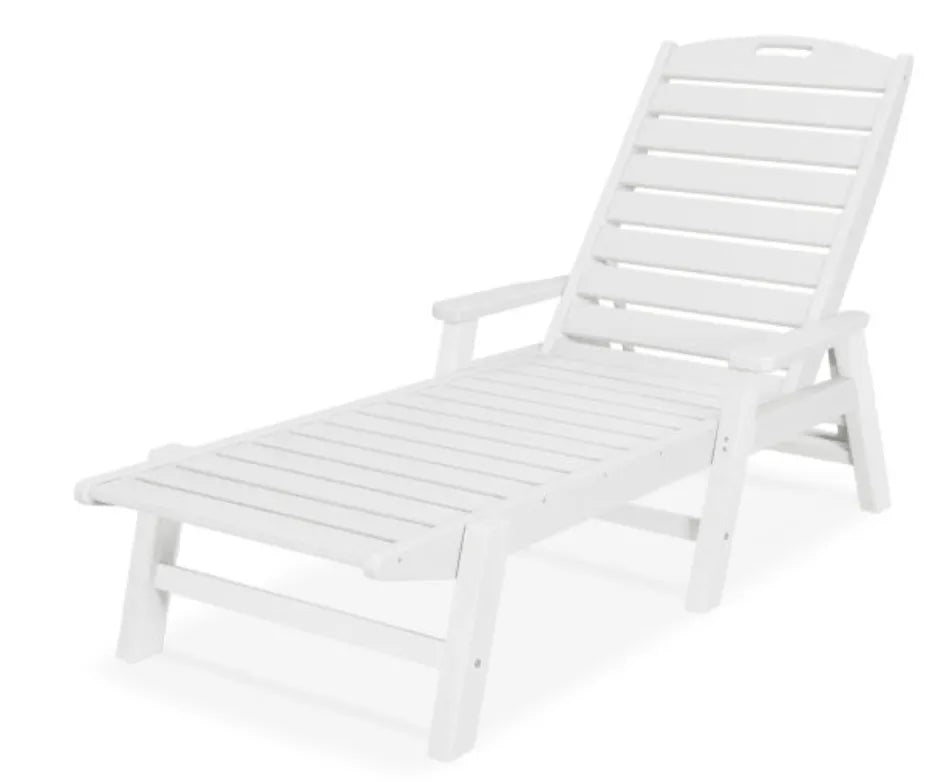 Polywood Patio Furniture White POLYWOOD® Nautical Chaise with Arms