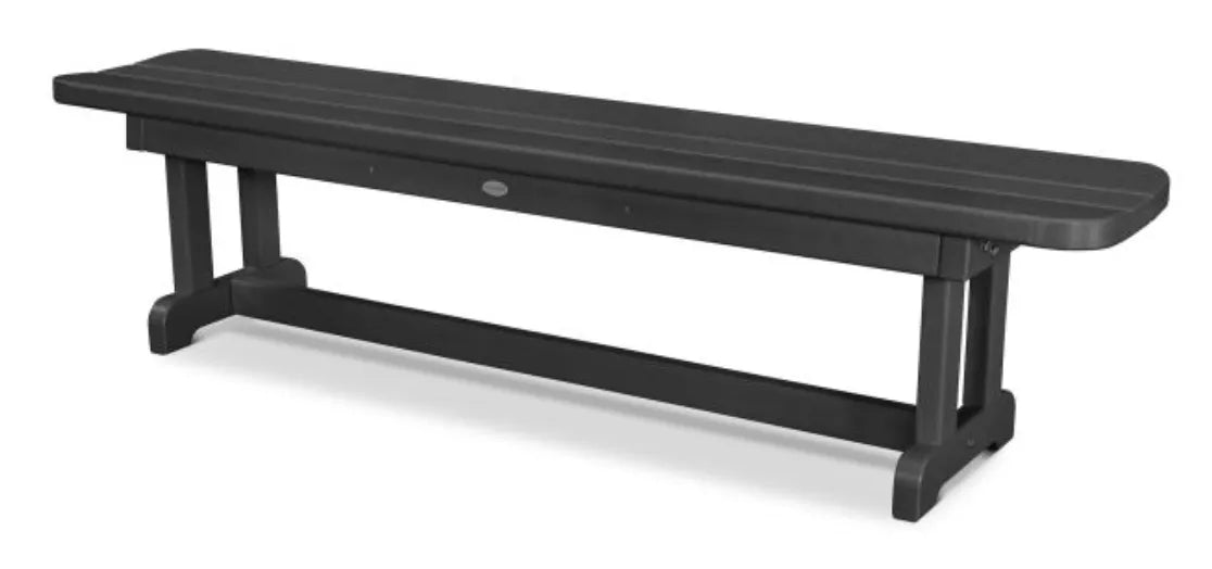 Polywood polywood bench Black POLYWOOD® Park 72&quot; Harvester Backless Bench