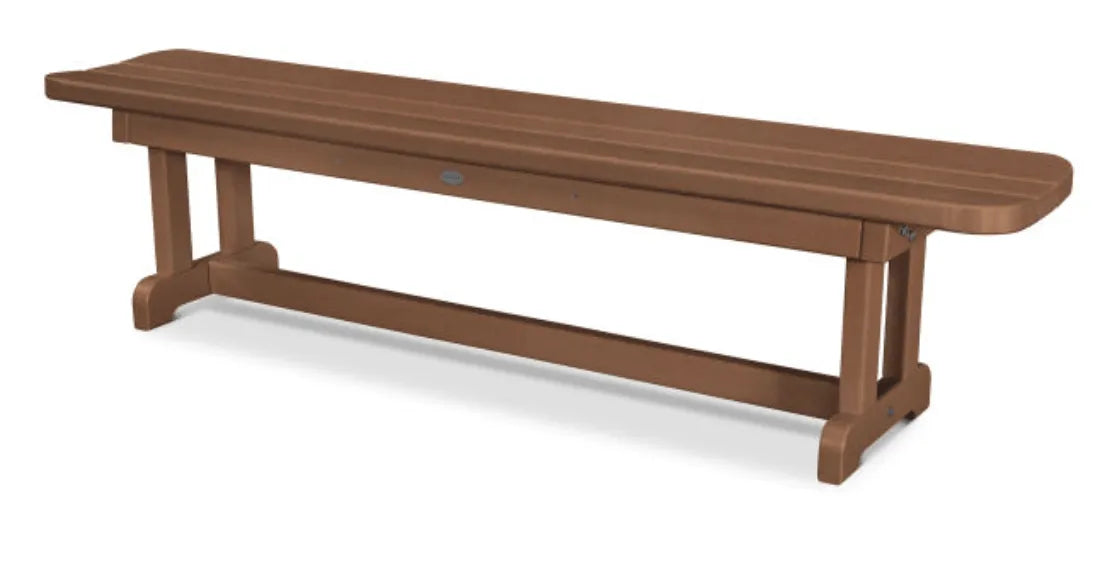 Polywood polywood bench Teak POLYWOOD® Park 72&quot; Harvester Backless Bench