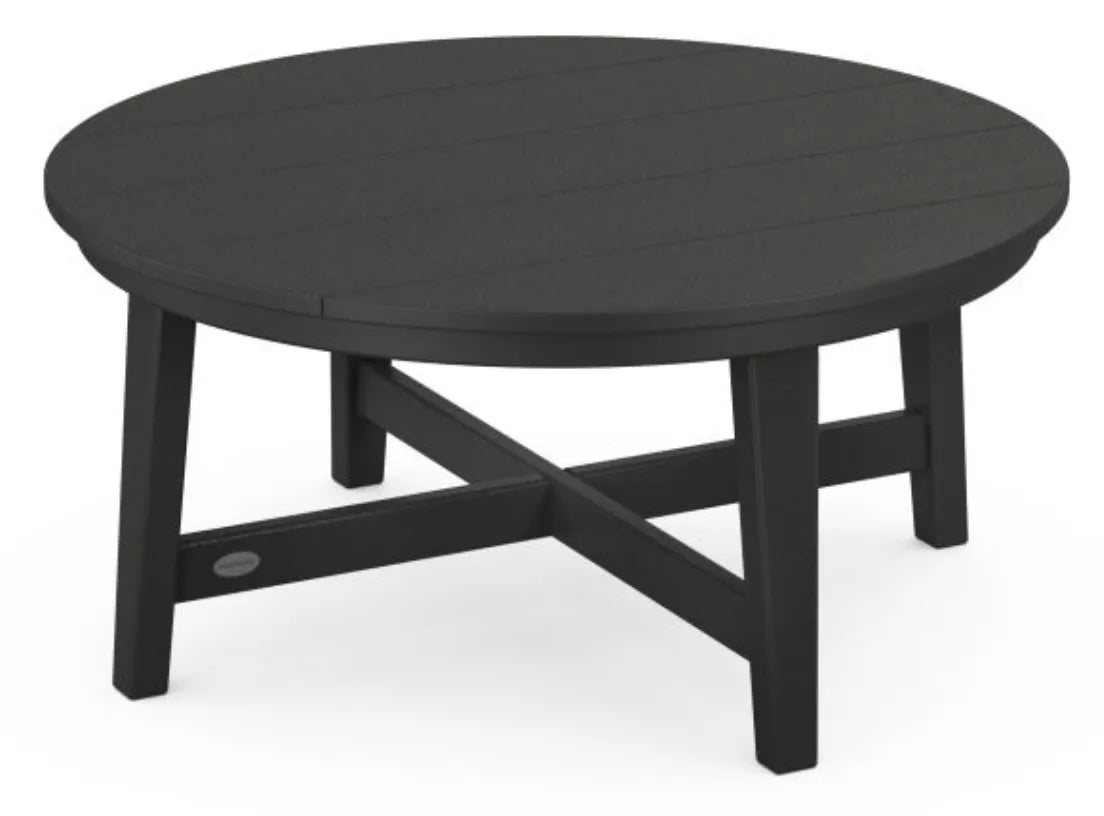 Polywood Polywood Table Black POLYWOOD® Newport 36&quot; Round Coffee Table