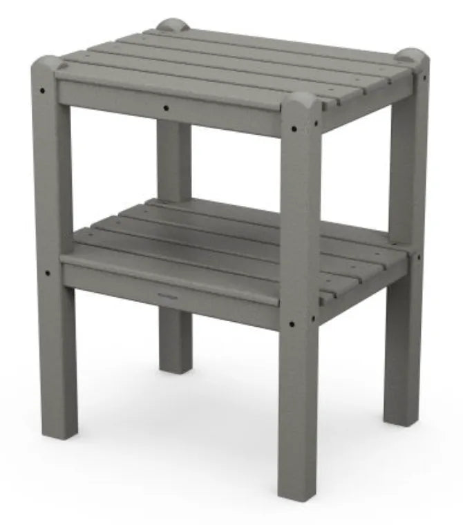 Polywood Polywood Table Slate Grey POLYWOOD® Two Shelf Side Table