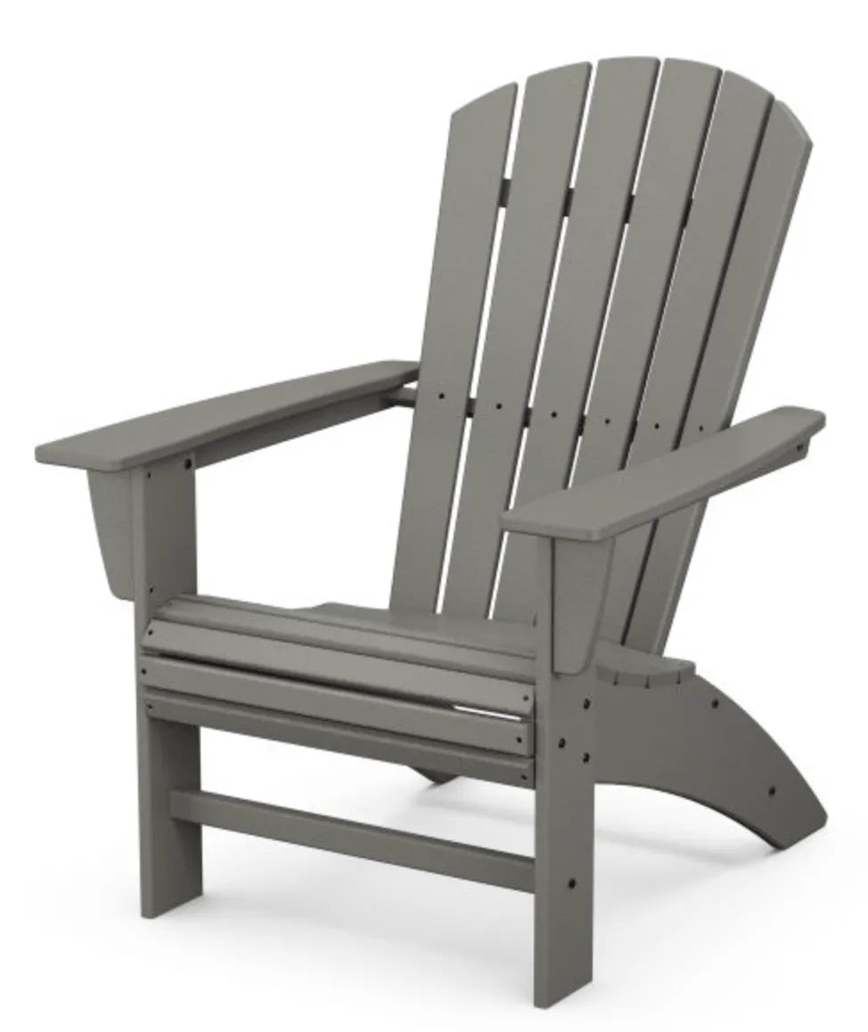 Slate Grey Nautical Curveback Poly Adirondack Chair