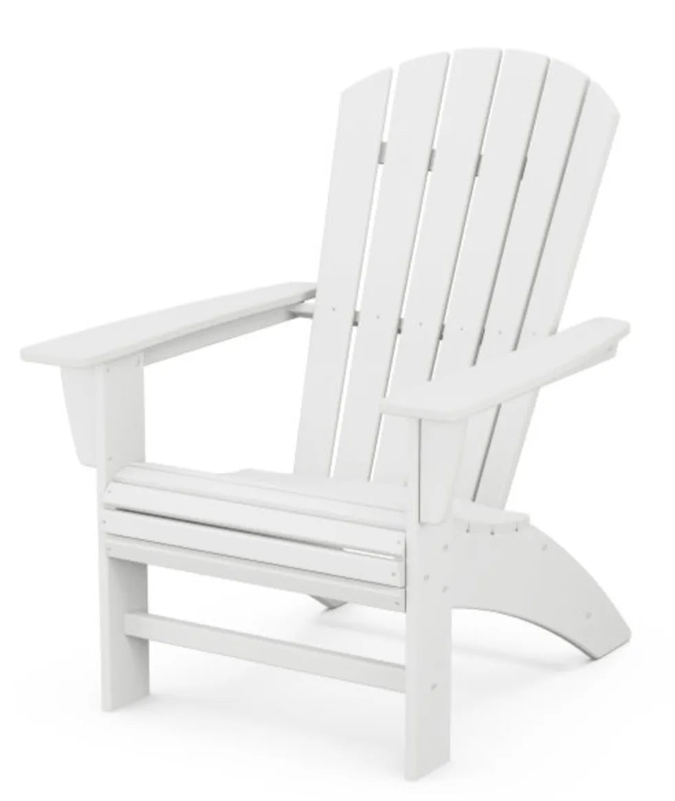White Nautical Curveback Poly Adirondack Chair