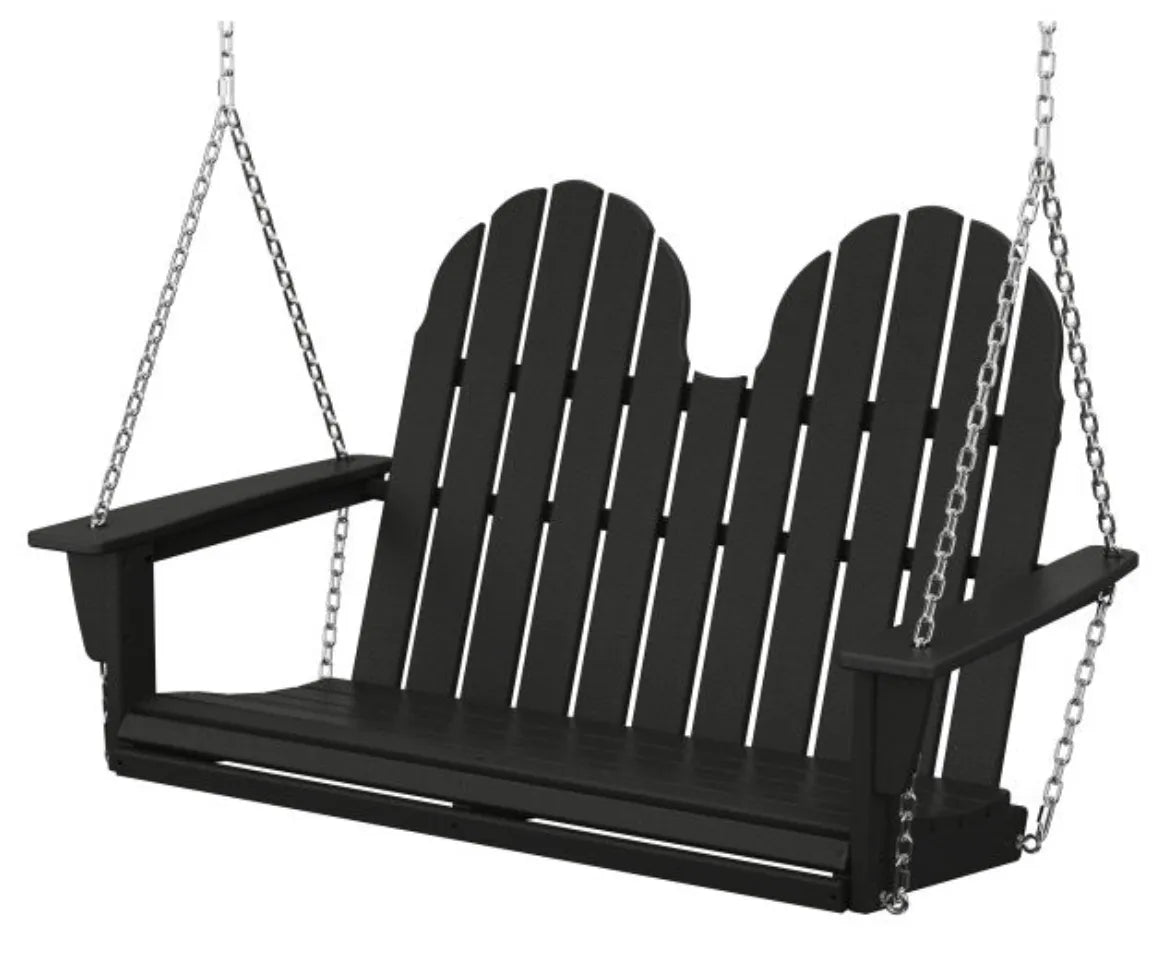 The Outdoor Shops Black POLYWOOD® Vineyard Adirondack 48&quot; Swing