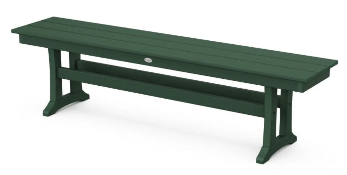 The Outdoor Shops Green POLYWOOD® Farmhouse Trestle 65&quot; Bench