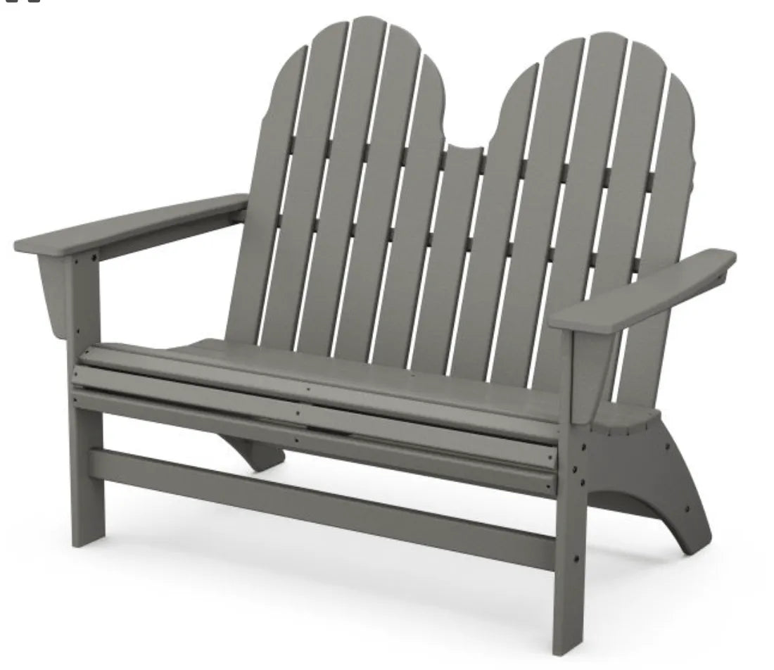 The Outdoor Shops Slate Grey POLYWOOD® Vineyard 48" Adirondack Bench