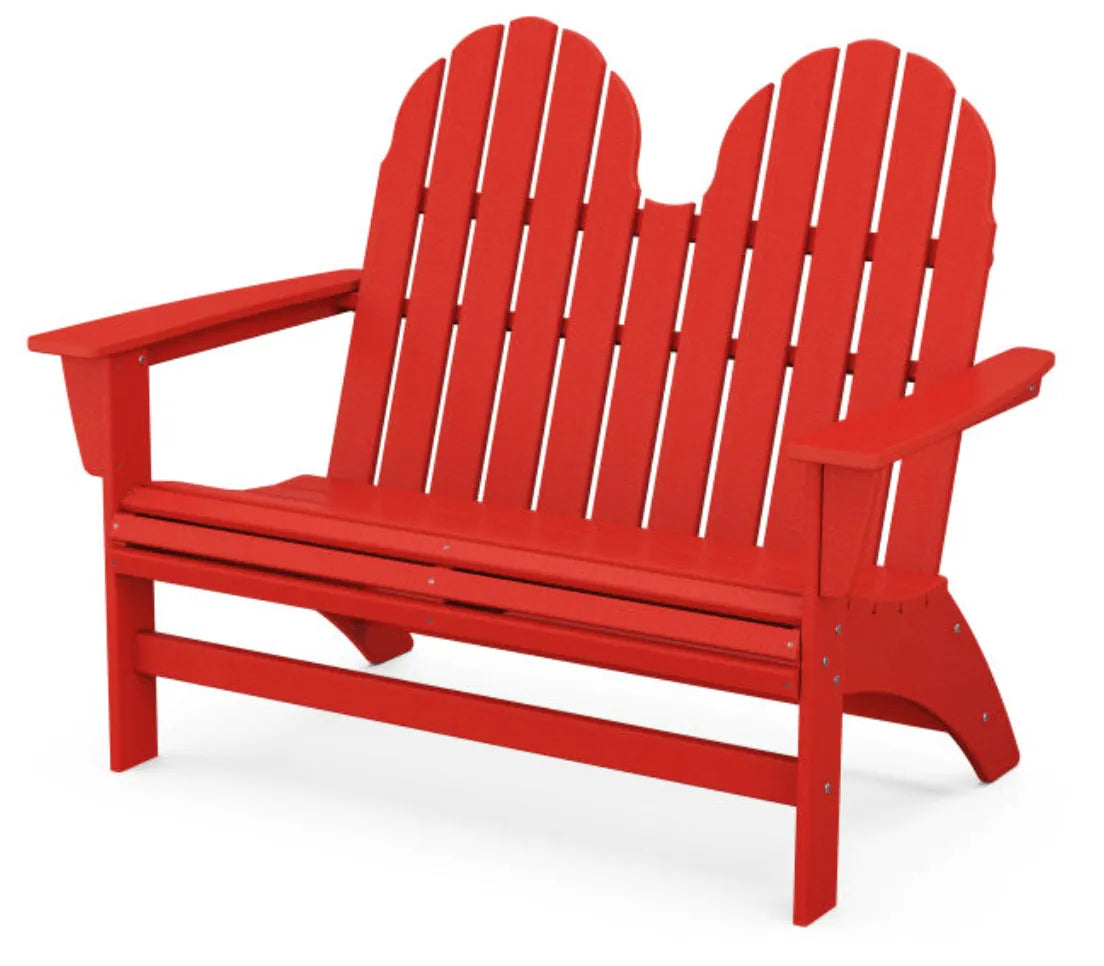 The Outdoor Shops Sunset Red POLYWOOD® Vineyard 48&quot; Adirondack Bench