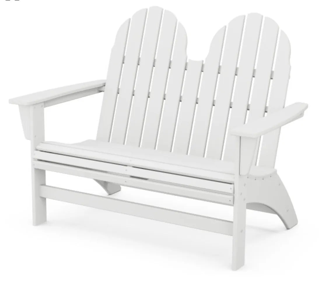 The Outdoor Shops White POLYWOOD® Vineyard 48&quot; Adirondack Bench